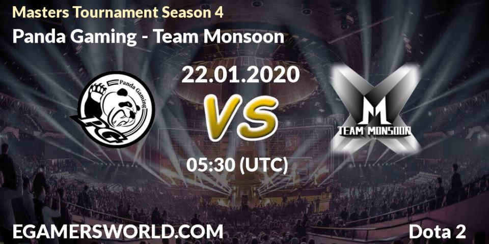 Prognose für das Spiel Panda Gaming VS Team Monsoon. 26.01.20. Dota 2 - Masters Tournament Season 4