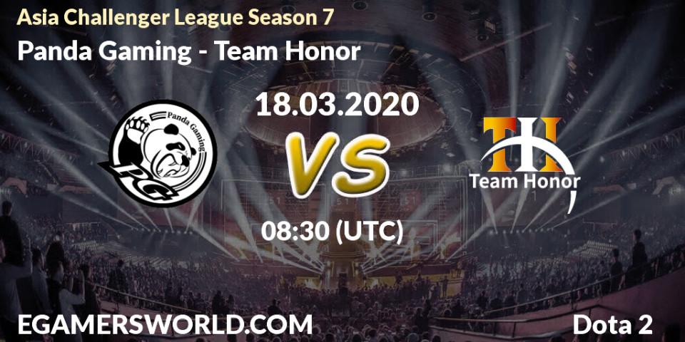 Prognose für das Spiel Panda Gaming VS Team Honor. 18.03.20. Dota 2 - Asia Challenger League Season 7