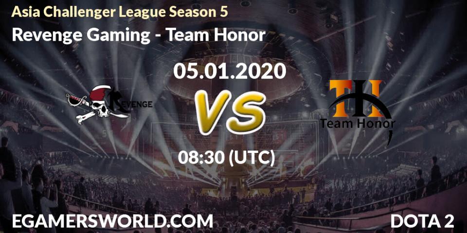 Prognose für das Spiel Revenge Gaming VS Team Honor. 05.01.20. Dota 2 - Asia Challenger League Season 5