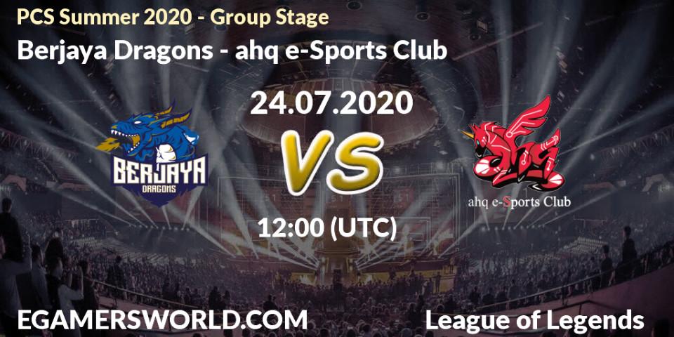 Prognose für das Spiel Berjaya Dragons VS ahq e-Sports Club. 24.07.20. LoL - PCS Summer 2020 - Group Stage