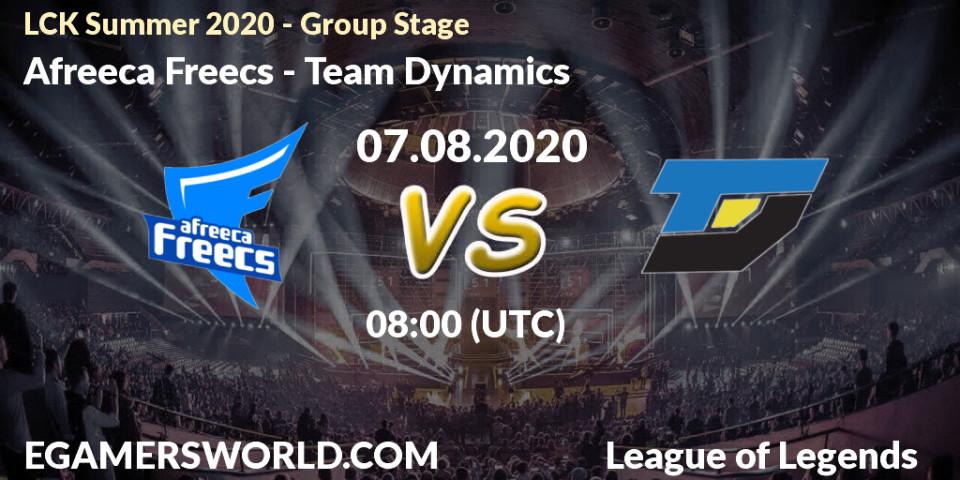 Prognose für das Spiel Afreeca Freecs VS Team Dynamics. 07.08.2020 at 08:49. LoL - LCK Summer 2020 - Group Stage