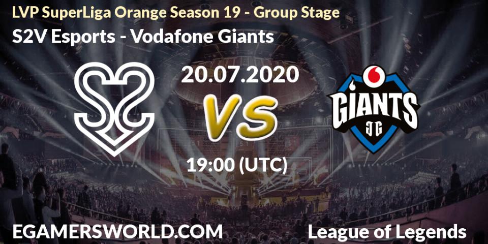 Prognose für das Spiel S2V Esports VS Vodafone Giants. 20.07.2020 at 20:00. LoL - LVP SuperLiga Orange Season 19 - Group Stage