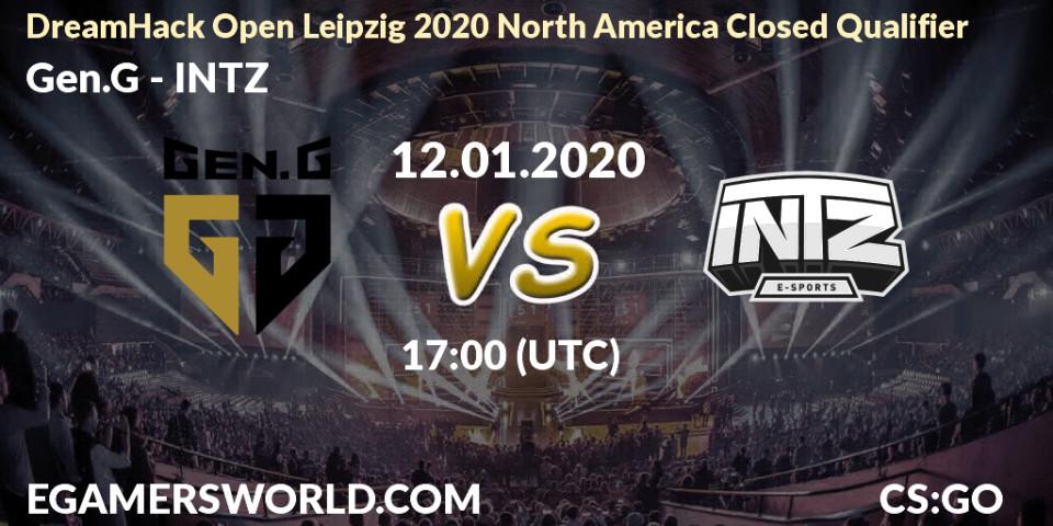 Prognose für das Spiel Gen.G VS INTZ. 12.01.20. CS2 (CS:GO) - DreamHack Open Leipzig 2020 North America Closed Qualifier