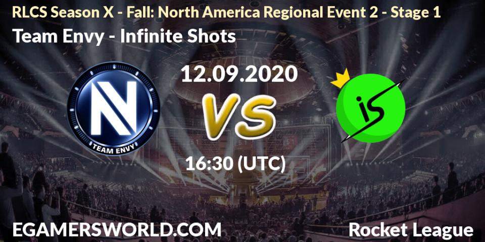 Prognose für das Spiel Team Envy VS Infinite Shots. 13.09.2020 at 16:30. Rocket League - RLCS Season X - Fall: North America Regional Event 2 - Stage 1