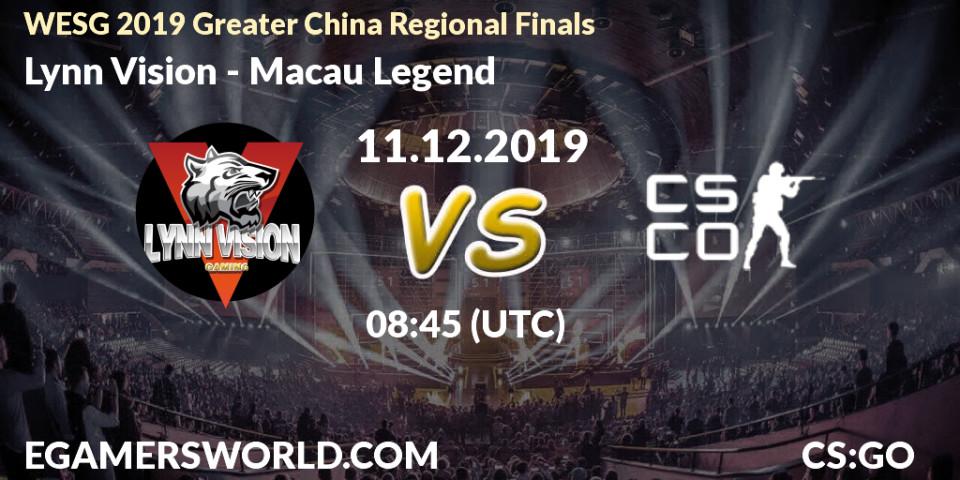 Prognose für das Spiel Lynn Vision VS Macau Legend. 11.12.2019 at 09:00. Counter-Strike (CS2) - WESG 2019 Greater China Regional Finals