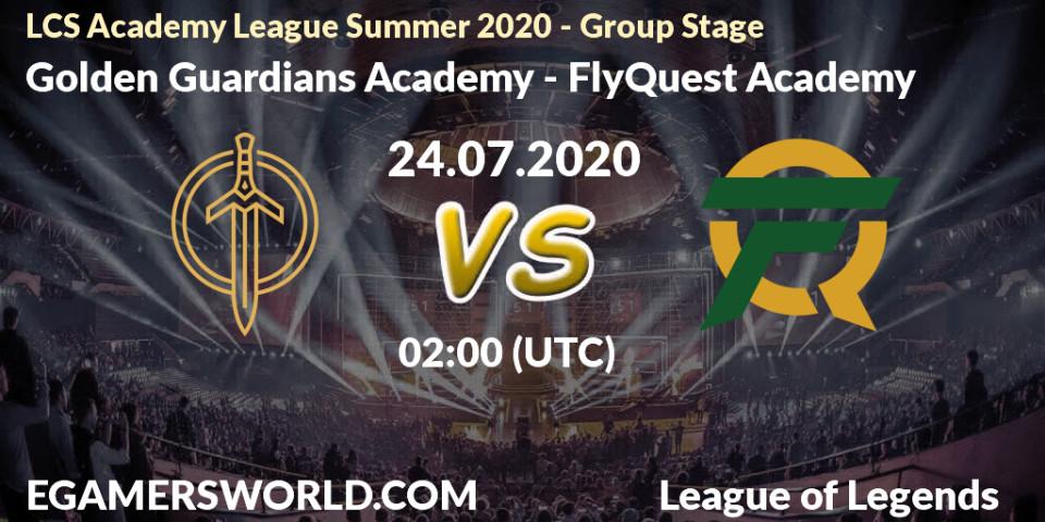 Prognose für das Spiel Golden Guardians Academy VS FlyQuest Academy. 24.07.20. LoL - LCS Academy League Summer 2020 - Group Stage