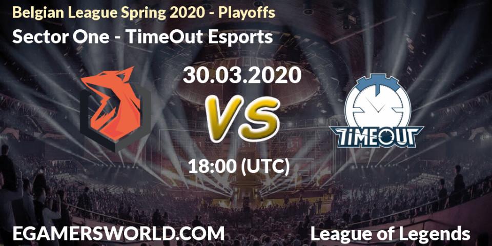 Prognose für das Spiel Sector One VS TimeOut Esports. 30.03.2020 at 16:20. LoL - Belgian League Spring 2020 - Playoffs