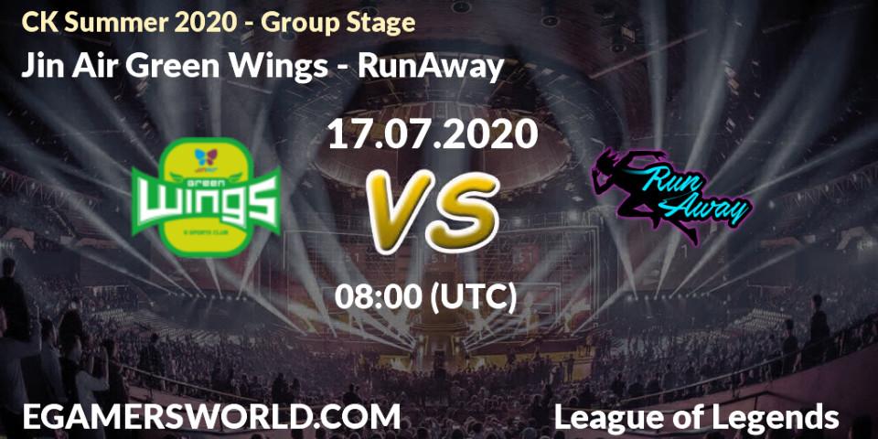Prognose für das Spiel Jin Air Green Wings VS RunAway. 17.07.20. LoL - CK Summer 2020 - Group Stage