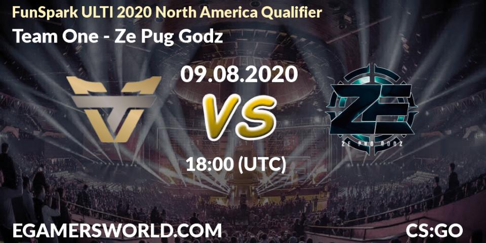 Prognose für das Spiel Team One VS Ze Pug Godz. 09.08.20. CS2 (CS:GO) - FunSpark ULTI 2020 North America Qualifier