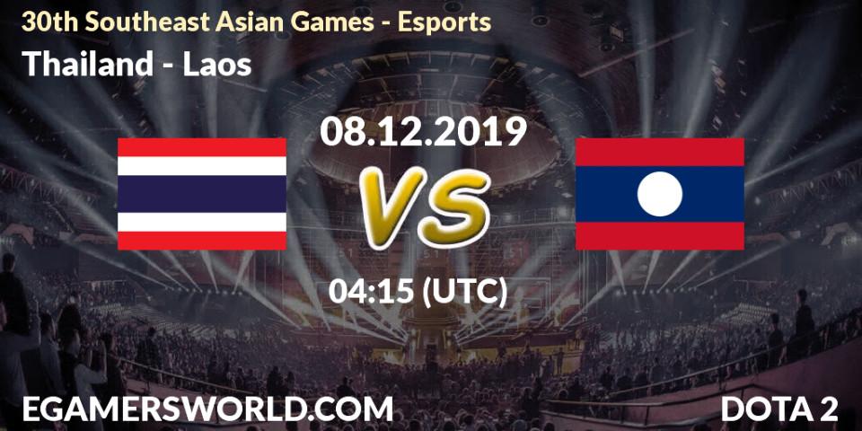 Prognose für das Spiel Thailand VS Laos. 08.12.19. Dota 2 - 30th Southeast Asian Games - Esports