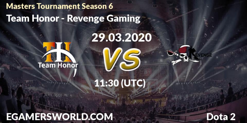 Prognose für das Spiel Team Honor VS Revenge Gaming. 29.03.20. Dota 2 - Masters Tournament Season 6