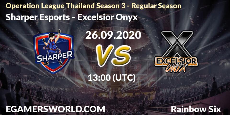 Prognose für das Spiel Sharper Esports VS Excelsior Onyx. 26.09.2020 at 13:00. Rainbow Six - Operation League Thailand Season 3 - Regular Season