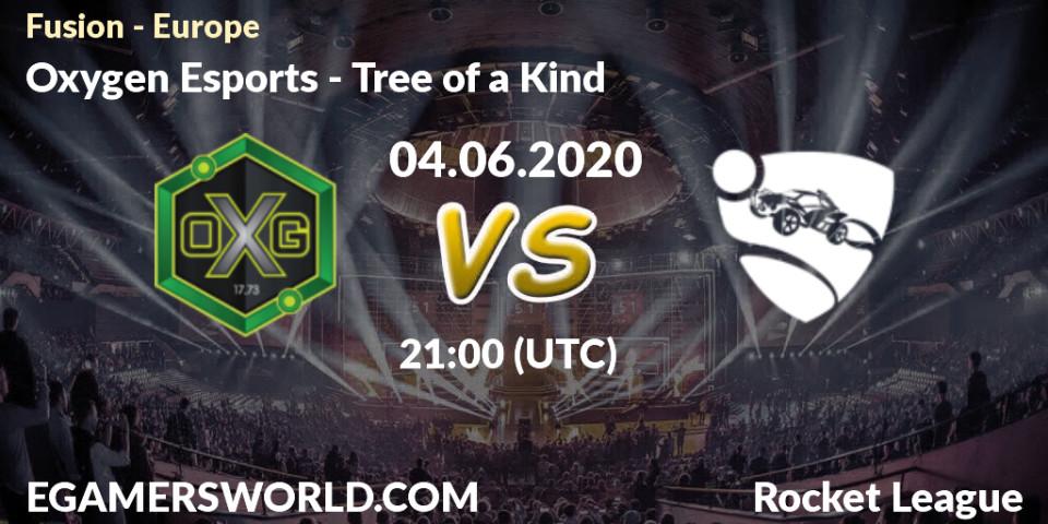 Prognose für das Spiel Oxygen Esports VS Tree of a Kind. 04.06.2020 at 21:00. Rocket League - Fusion - Europe