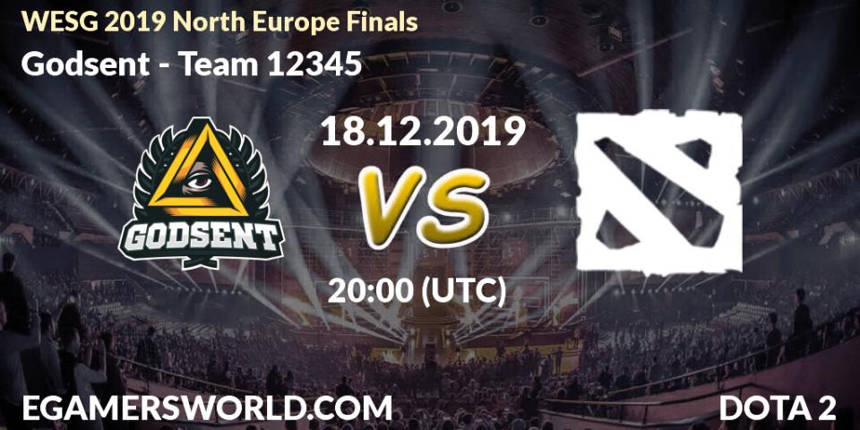 Prognose für das Spiel Godsent VS Team 12345. 18.12.2019 at 20:30. Dota 2 - WESG 2019 North Europe Finals
