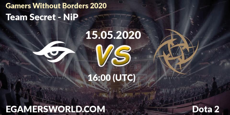 Prognose für das Spiel Team Secret VS NiP. 15.05.20. Dota 2 - Gamers Without Borders 2020