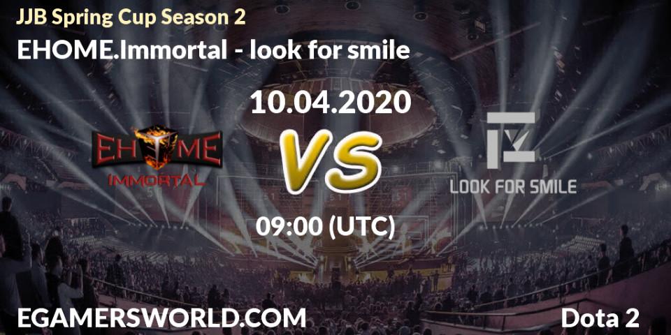 Prognose für das Spiel EHOME.Immortal VS look for smile. 10.04.20. Dota 2 - JJB Spring Cup Season 2