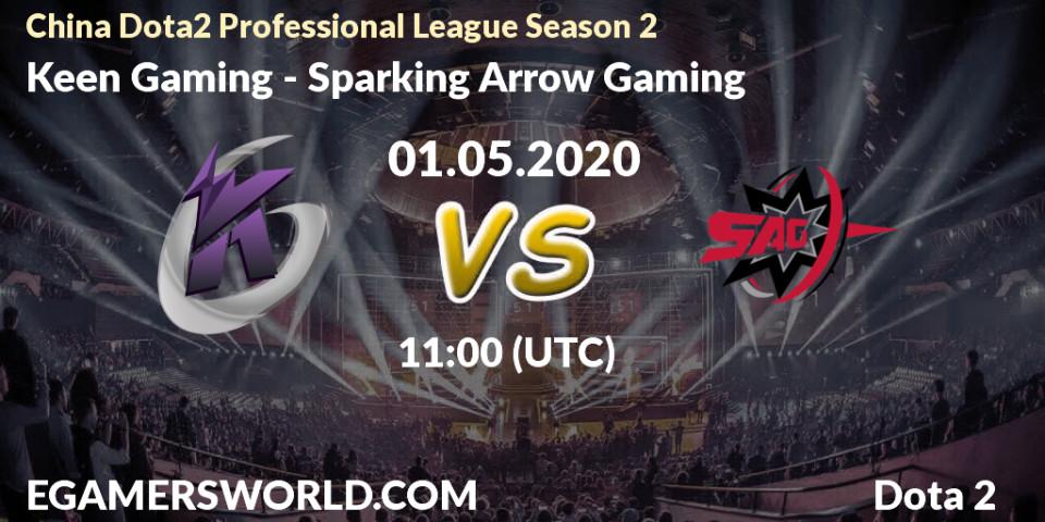 Prognose für das Spiel Keen Gaming VS Sparking Arrow Gaming. 02.05.20. Dota 2 - China Dota2 Professional League Season 2
