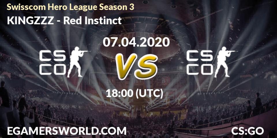 Prognose für das Spiel KINGZZZ VS Red Instinct. 07.04.20. CS2 (CS:GO) - Swisscom Hero League Season 3