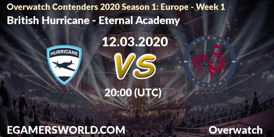 Prognose für das Spiel British Hurricane VS Eternal Academy. 12.03.20. Overwatch - Overwatch Contenders 2020 Season 1: Europe - Week 1