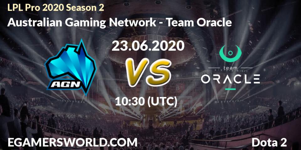 Prognose für das Spiel Australian Gaming Network VS Team Oracle. 23.06.20. Dota 2 - LPL Pro 2020 Season 2