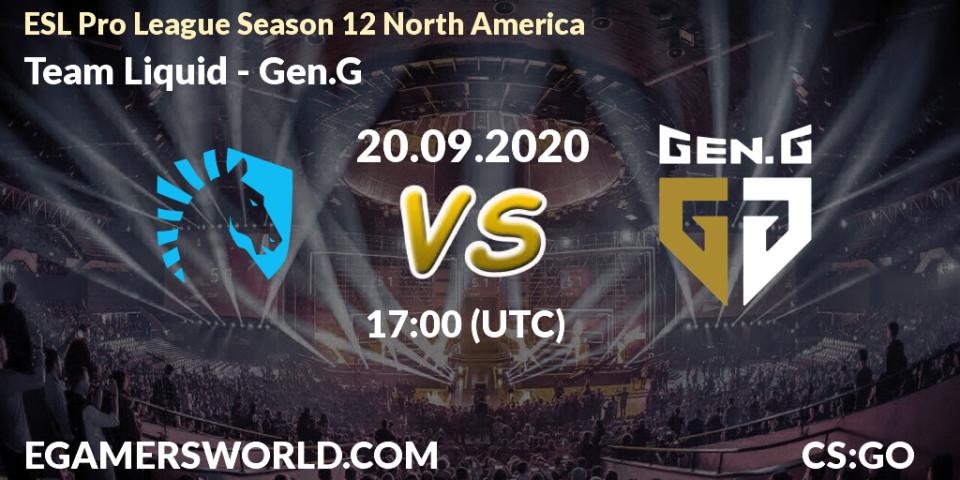 Prognose für das Spiel Team Liquid VS Gen.G. 20.09.20. CS2 (CS:GO) - ESL Pro League Season 12 North America