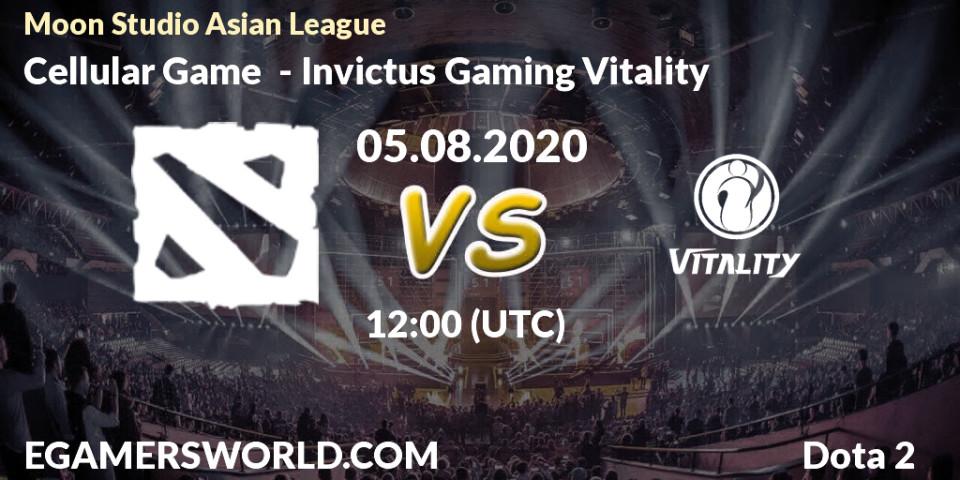 Prognose für das Spiel Cellular Game VS Invictus Gaming Vitality. 05.08.20. Dota 2 - Moon Studio Asian League