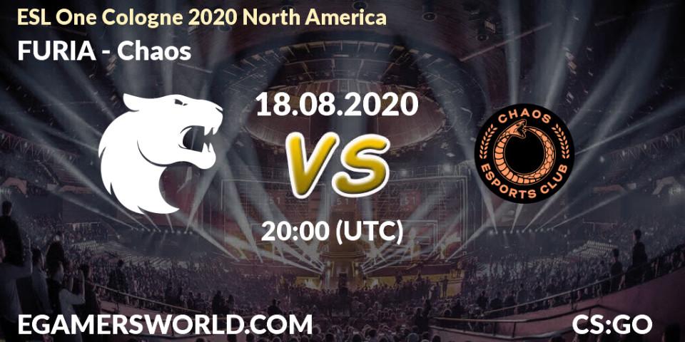 Prognose für das Spiel FURIA VS Chaos. 18.08.2020 at 20:00. Counter-Strike (CS2) - ESL One Cologne 2020 North America