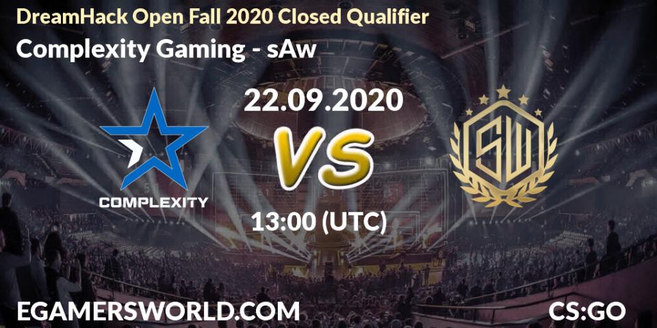 Prognose für das Spiel Complexity Gaming VS sAw. 22.09.2020 at 13:00. Counter-Strike (CS2) - DreamHack Open Fall 2020 Closed Qualifier