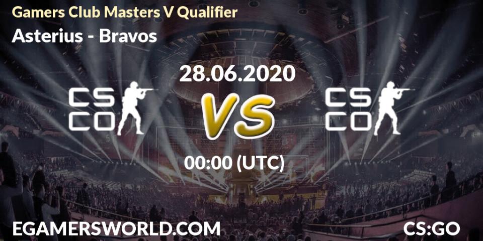 Prognose für das Spiel Asterius VS Bravos. 28.06.2020 at 00:00. Counter-Strike (CS2) - Gamers Club Masters V Qualifier