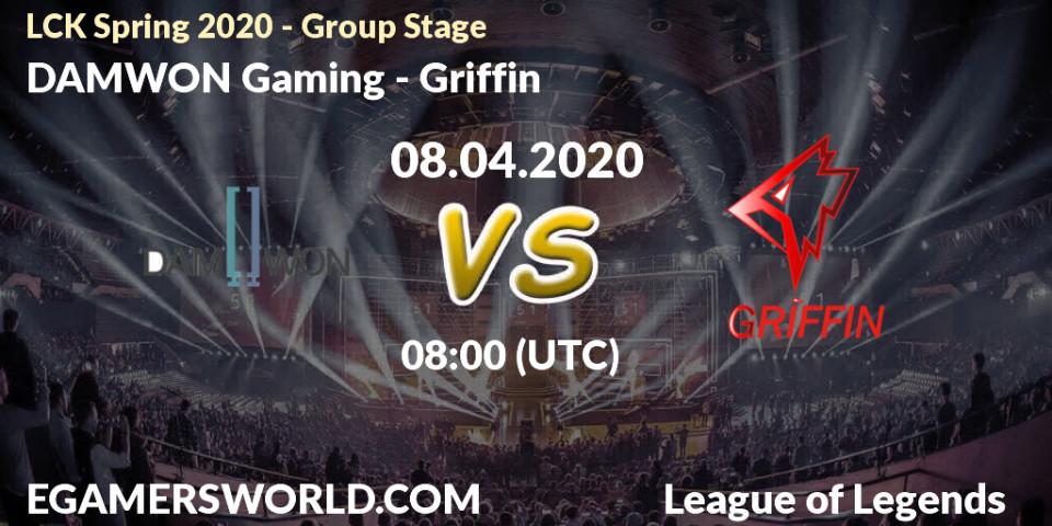 Prognose für das Spiel DAMWON Gaming VS Griffin. 08.04.20. LoL - LCK Spring 2020 - Group Stage
