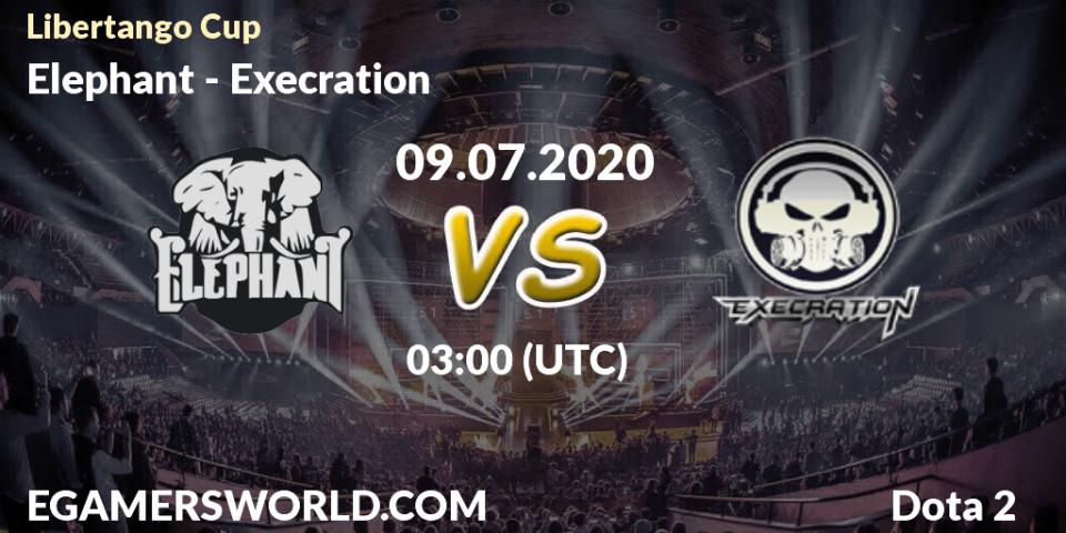 Prognose für das Spiel Elephant VS Execration. 09.07.20. Dota 2 - Libertango Cup