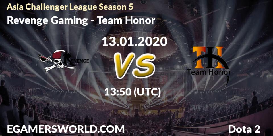 Prognose für das Spiel Revenge Gaming VS Team Honor. 13.01.20. Dota 2 - Asia Challenger League Season 5