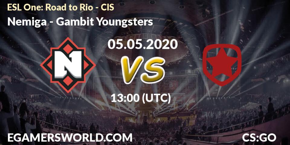Prognose für das Spiel Nemiga VS Gambit Youngsters. 05.05.2020 at 13:00. Counter-Strike (CS2) - ESL One: Road to Rio - CIS