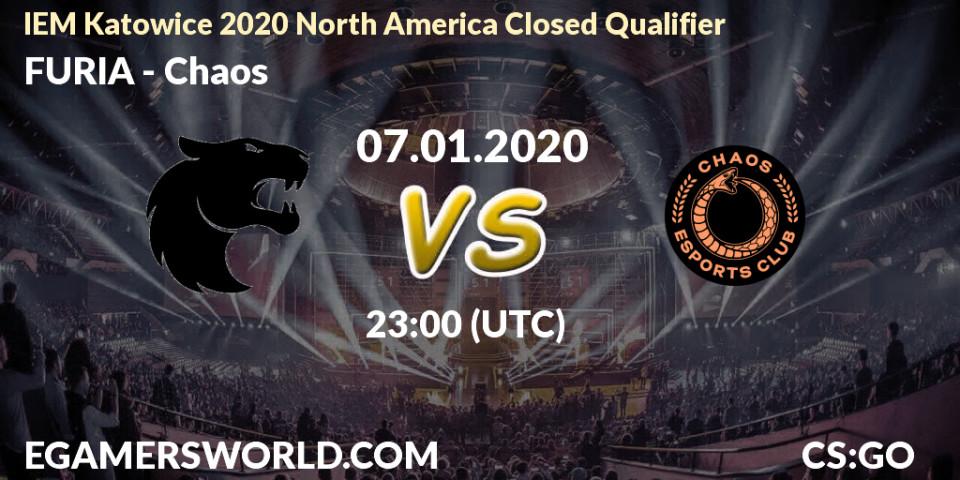 Prognose für das Spiel FURIA VS Chaos. 07.01.2020 at 23:10. Counter-Strike (CS2) - IEM Katowice 2020 North America Closed Qualifier