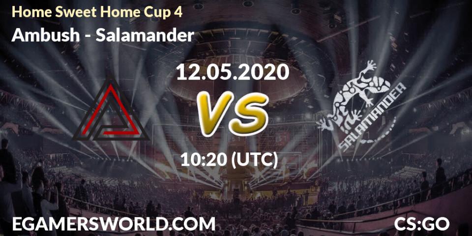 Prognose für das Spiel Ambush VS Salamander. 12.05.20. CS2 (CS:GO) - #Home Sweet Home Cup 4