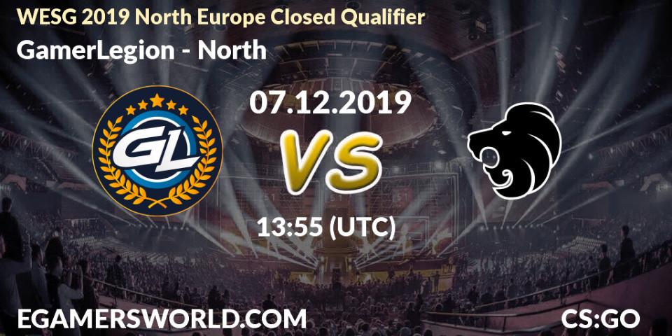 Prognose für das Spiel GamerLegion VS North. 07.12.19. CS2 (CS:GO) - WESG 2019 North Europe Closed Qualifier