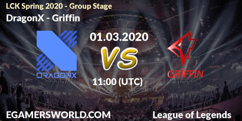 Prognose für das Spiel DragonX VS Griffin. 01.03.20. LoL - LCK Spring 2020 - Group Stage