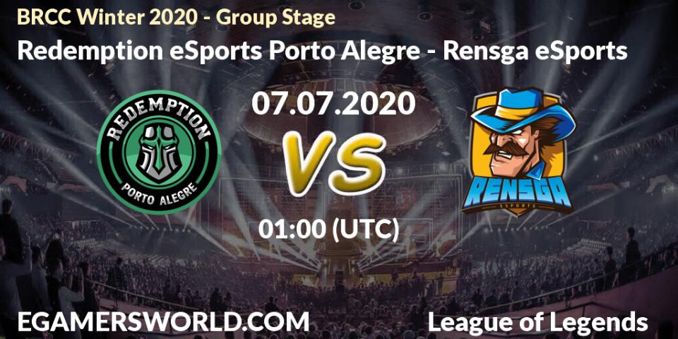Prognose für das Spiel Redemption eSports Porto Alegre VS Rensga eSports. 07.07.20. LoL - BRCC Winter 2020 - Group Stage