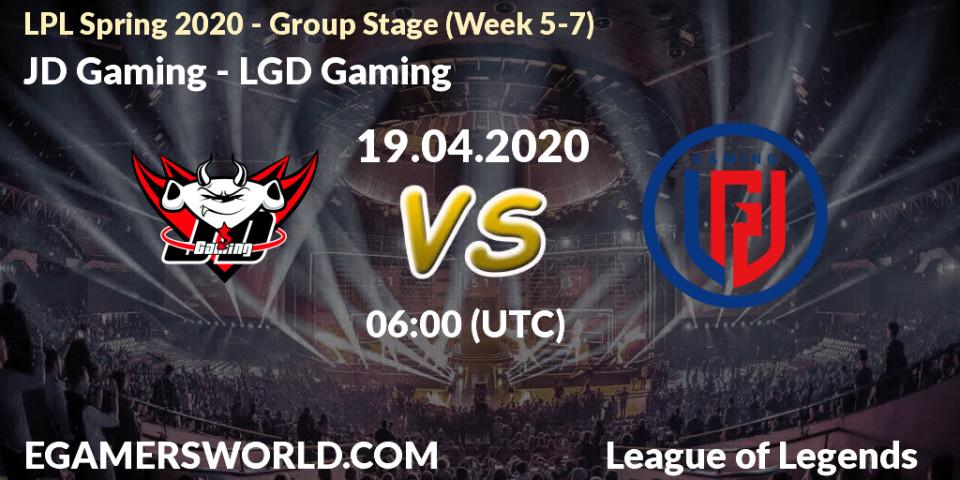 Prognose für das Spiel JD Gaming VS LGD Gaming. 19.04.20. LoL - LPL Spring 2020 - Group Stage (Week 5-7)