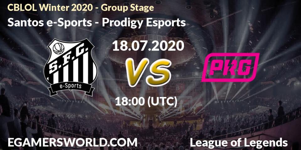 Prognose für das Spiel Santos e-Sports VS Prodigy Esports. 18.07.20. LoL - CBLOL Winter 2020 - Group Stage