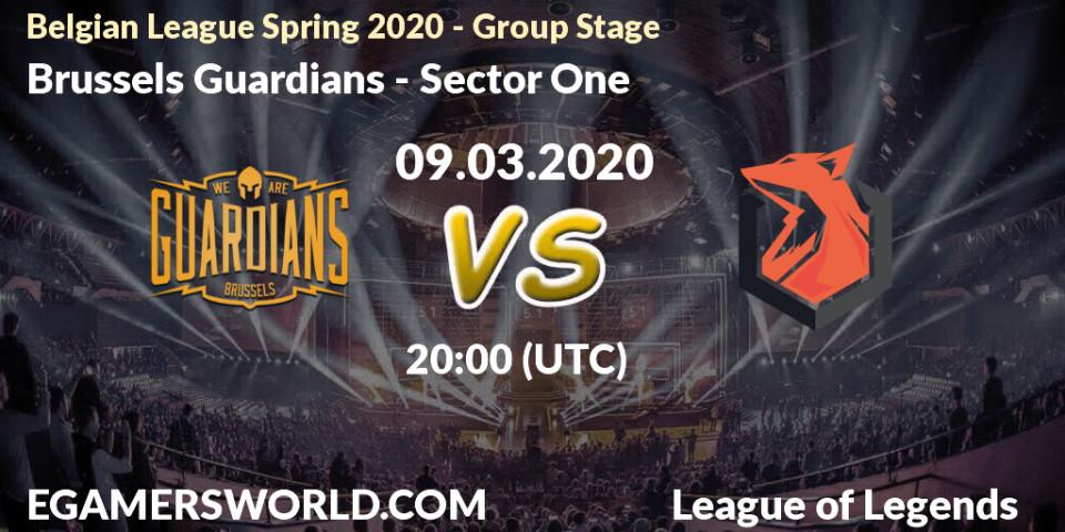 Prognose für das Spiel Brussels Guardians VS Sector One. 09.03.2020 at 20:00. LoL - Belgian League Spring 2020 - Group Stage