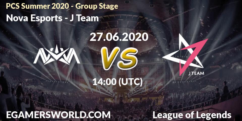 Prognose für das Spiel Nova Esports VS J Team. 27.06.2020 at 14:20. LoL - PCS Summer 2020 - Group Stage