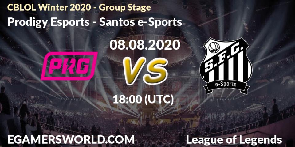 Prognose für das Spiel Prodigy Esports VS Santos e-Sports. 08.08.20. LoL - CBLOL Winter 2020 - Group Stage