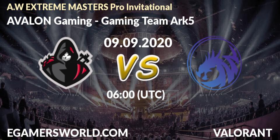 Prognose für das Spiel AVALON Gaming VS Gaming Team Ark5. 09.09.2020 at 06:00. VALORANT - A.W EXTREME MASTERS Pro Invitational
