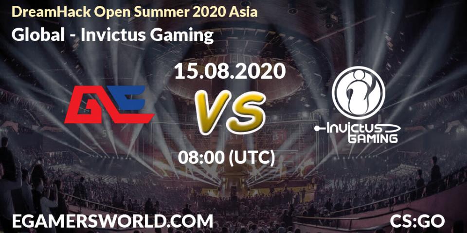 Prognose für das Spiel Global VS Invictus Gaming. 15.08.20. CS2 (CS:GO) - DreamHack Open Summer 2020 Asia