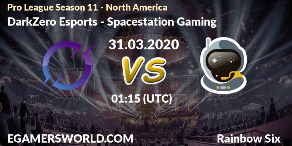 Prognose für das Spiel DarkZero Esports VS Spacestation Gaming. 31.03.20. Rainbow Six - Pro League Season 11 - North America