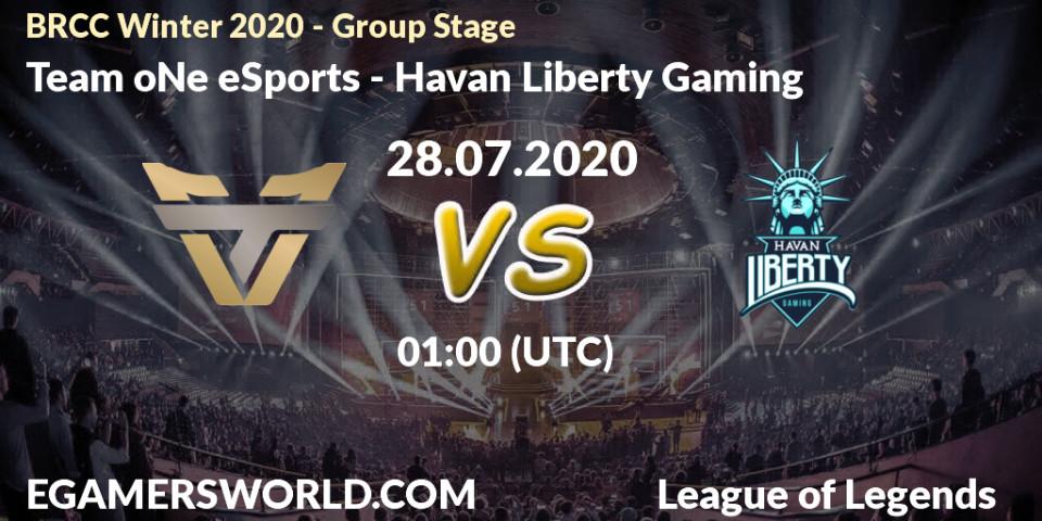 Prognose für das Spiel Team oNe eSports VS Havan Liberty Gaming. 28.07.20. LoL - BRCC Winter 2020 - Group Stage