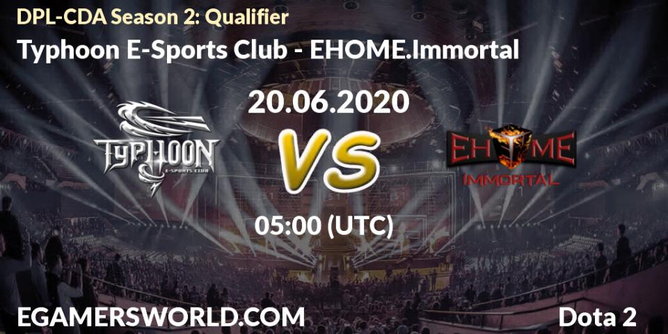 Prognose für das Spiel Typhoon E-Sports Club VS EHOME.Immortal. 20.06.20. Dota 2 - DPL-CDA Professional League Season 2: Qualifier