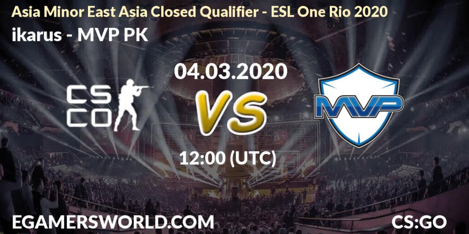 Prognose für das Spiel ikarus VS MVP PK. 04.03.20. CS2 (CS:GO) - Asia Minor East Asia Closed Qualifier - ESL One Rio 2020
