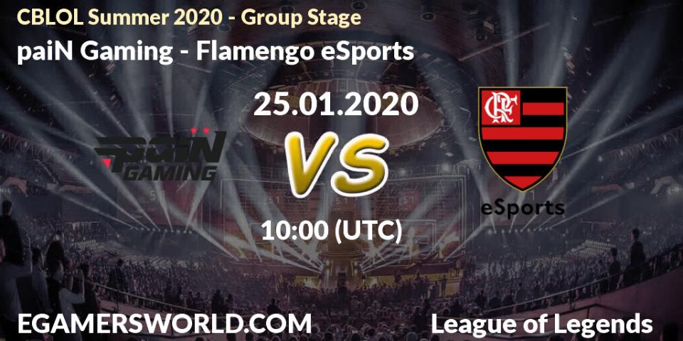 Prognose für das Spiel paiN Gaming VS Flamengo eSports. 25.01.20. LoL - CBLOL Summer 2020 - Group Stage